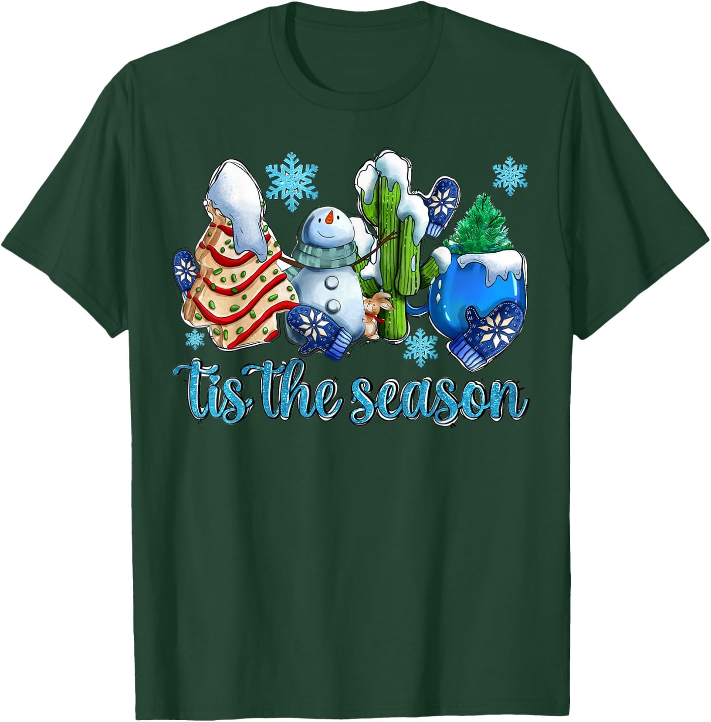 Tis The Season Winter And Snowman Christmas Family Matching T-Shirt - T-Shirt | Forest