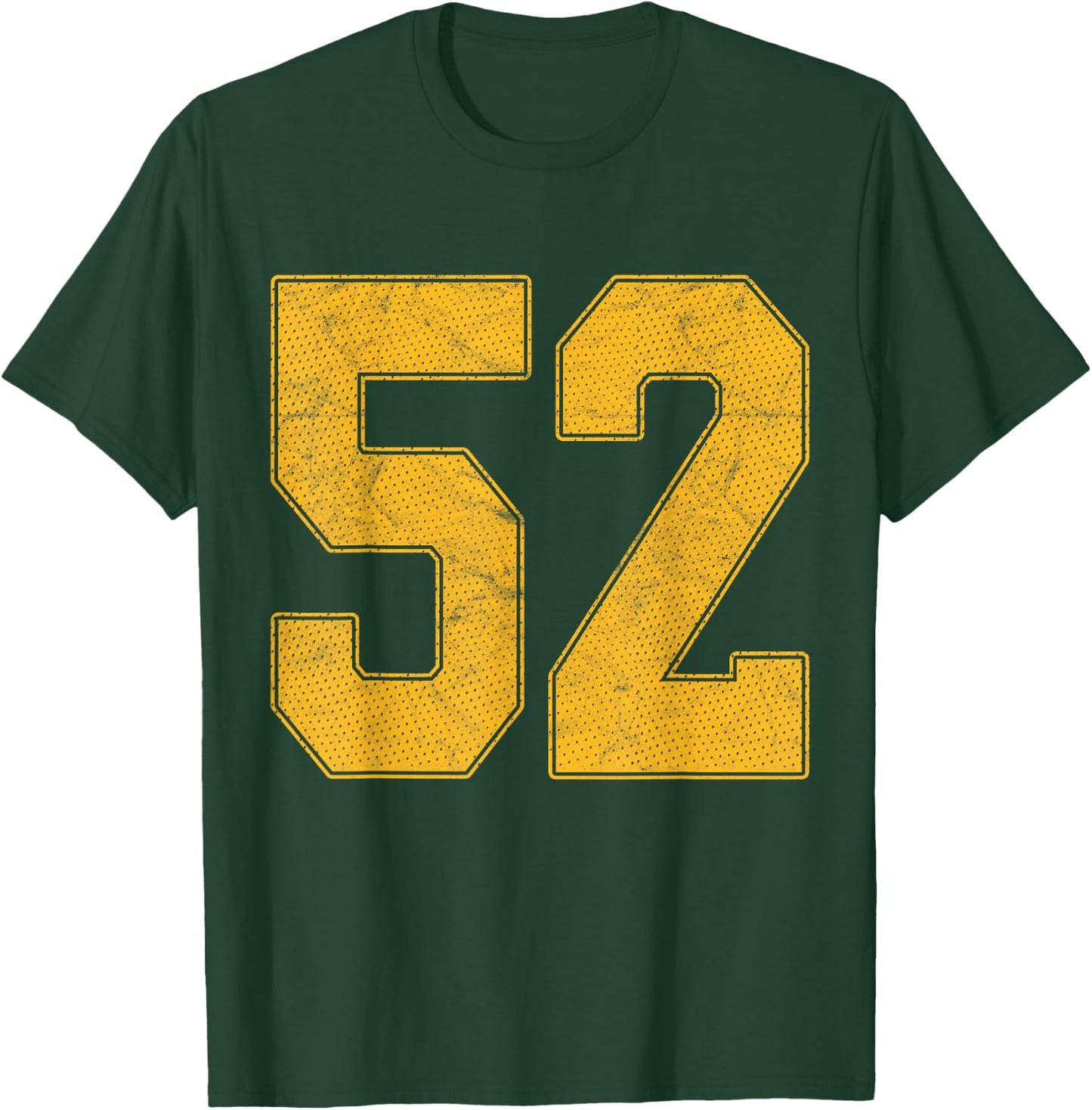 Number 52 Numbered Uniform Sports Team Jersey 52nd Birthday T-Shirt - T-Shirt | Forest