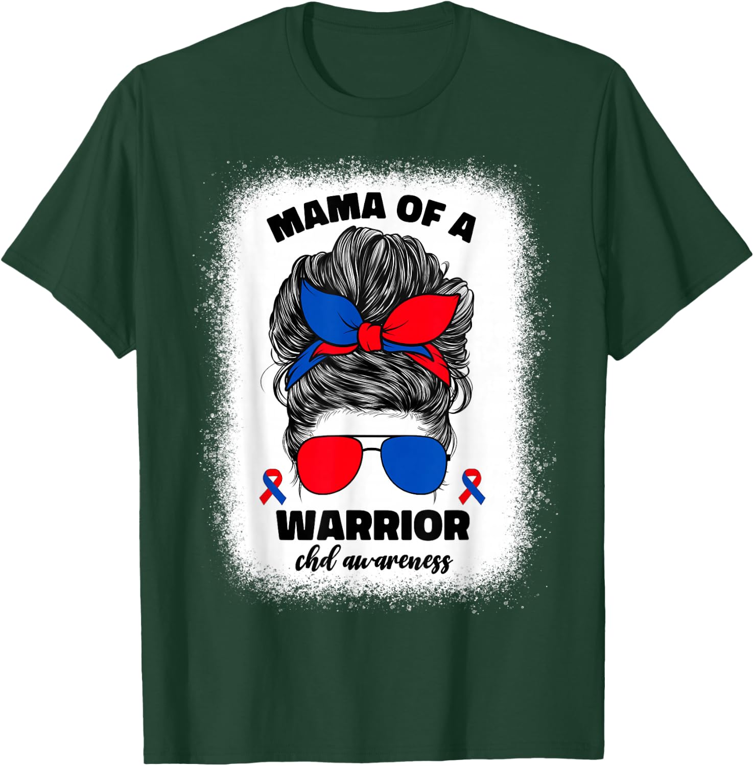 Mama of a Warrior CHD Congenital Heart Defect Awareness CHD T-Shirt - T-Shirt | Forest