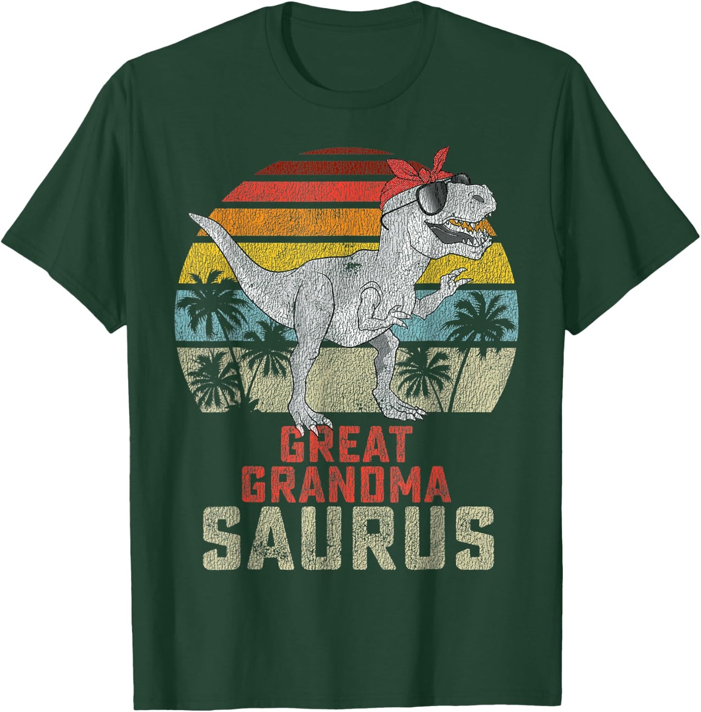 Grandmasaurus T Rex Dinosaur Great Grandma Saurus Family T-Shirt - T-Shirt | Forest