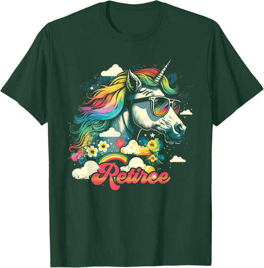 Rainbow Unicorn Retiree | Retirement T-Shirt - T-Shirt | Forest