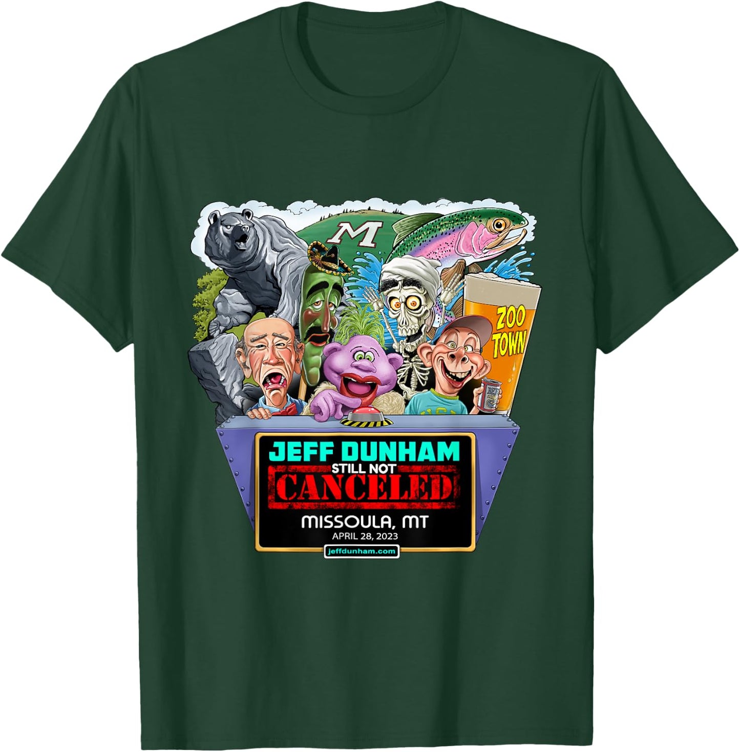 Jeff Dunham Missoula, MT (2023) T-Shirt - T-Shirt | Forest