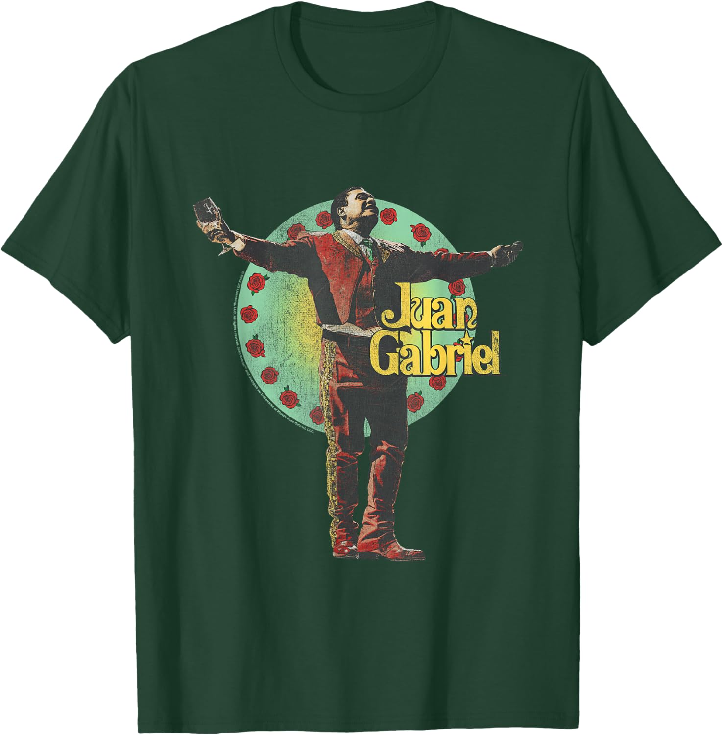 Juan Gabriel Red Suit and Wine Glass T-Shirt - T-Shirt | Forest