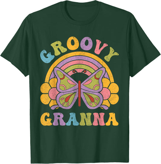 80s 70s Shirts , Grandma Groovy Granna Butterfly T-Shirt - T-Shirt | Forest
