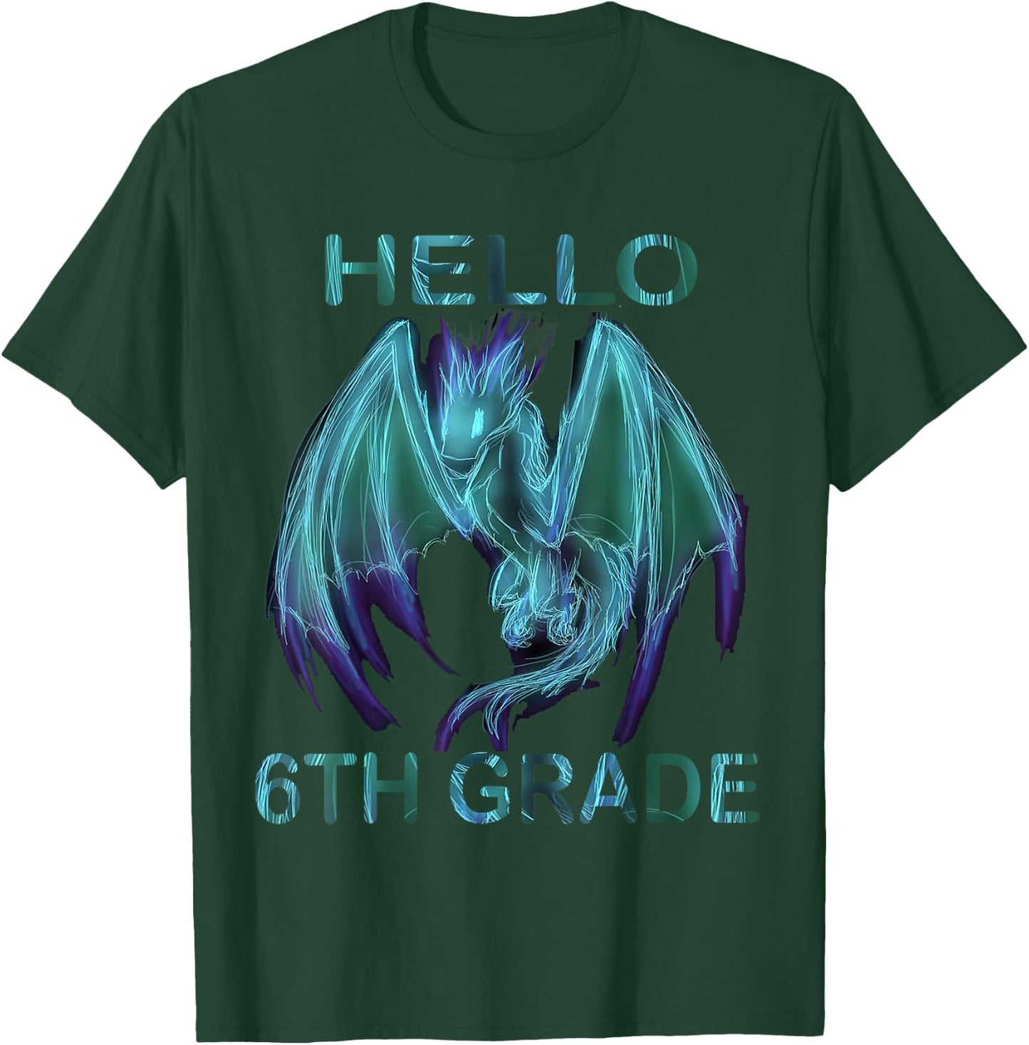Hello 6th Grade Dragon T-Shirt - T-Shirt | Forest