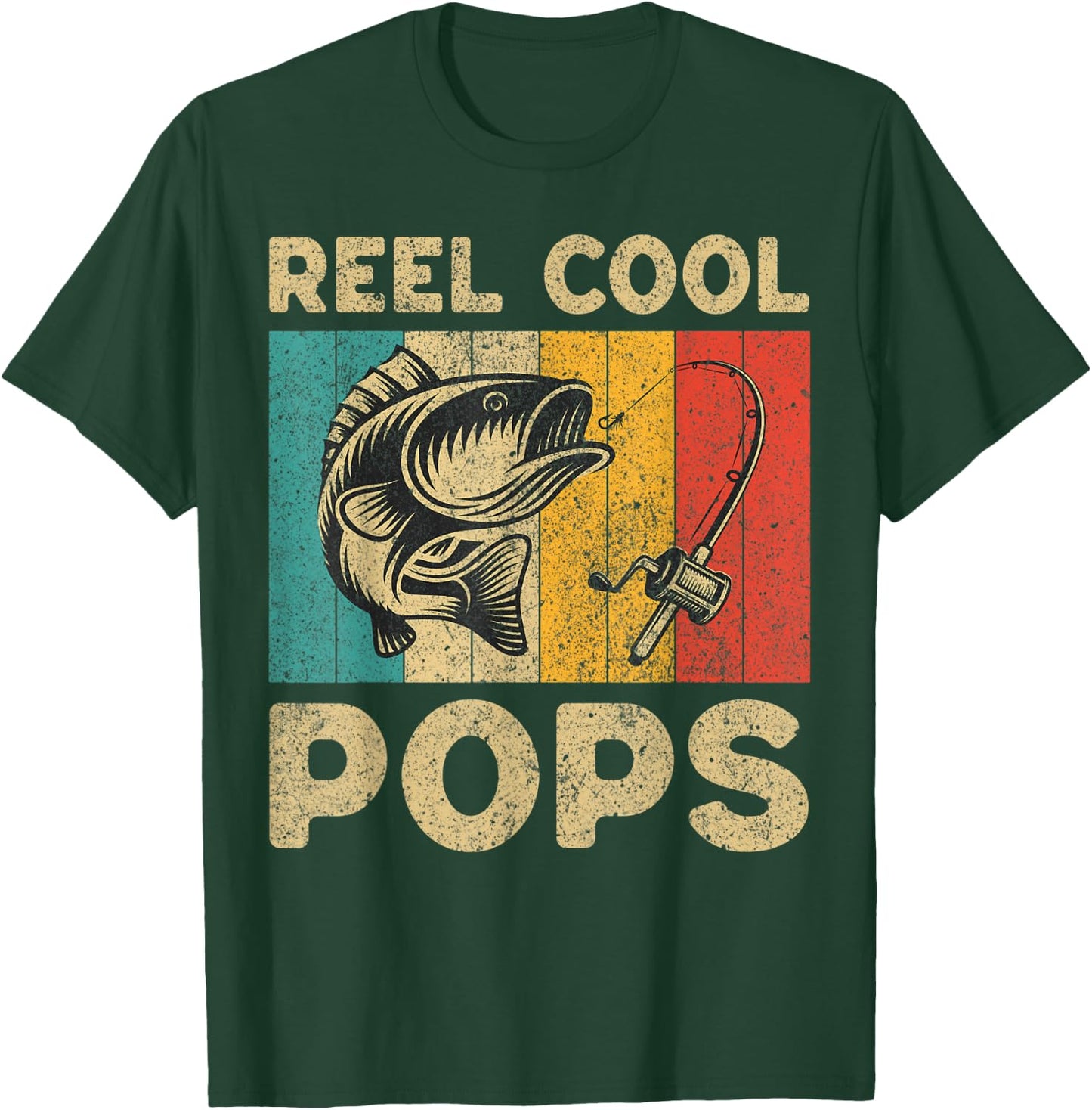 Father's Day Present Funny Fishing Reel Cool Pops T-Shirt - T-Shirt | Forest