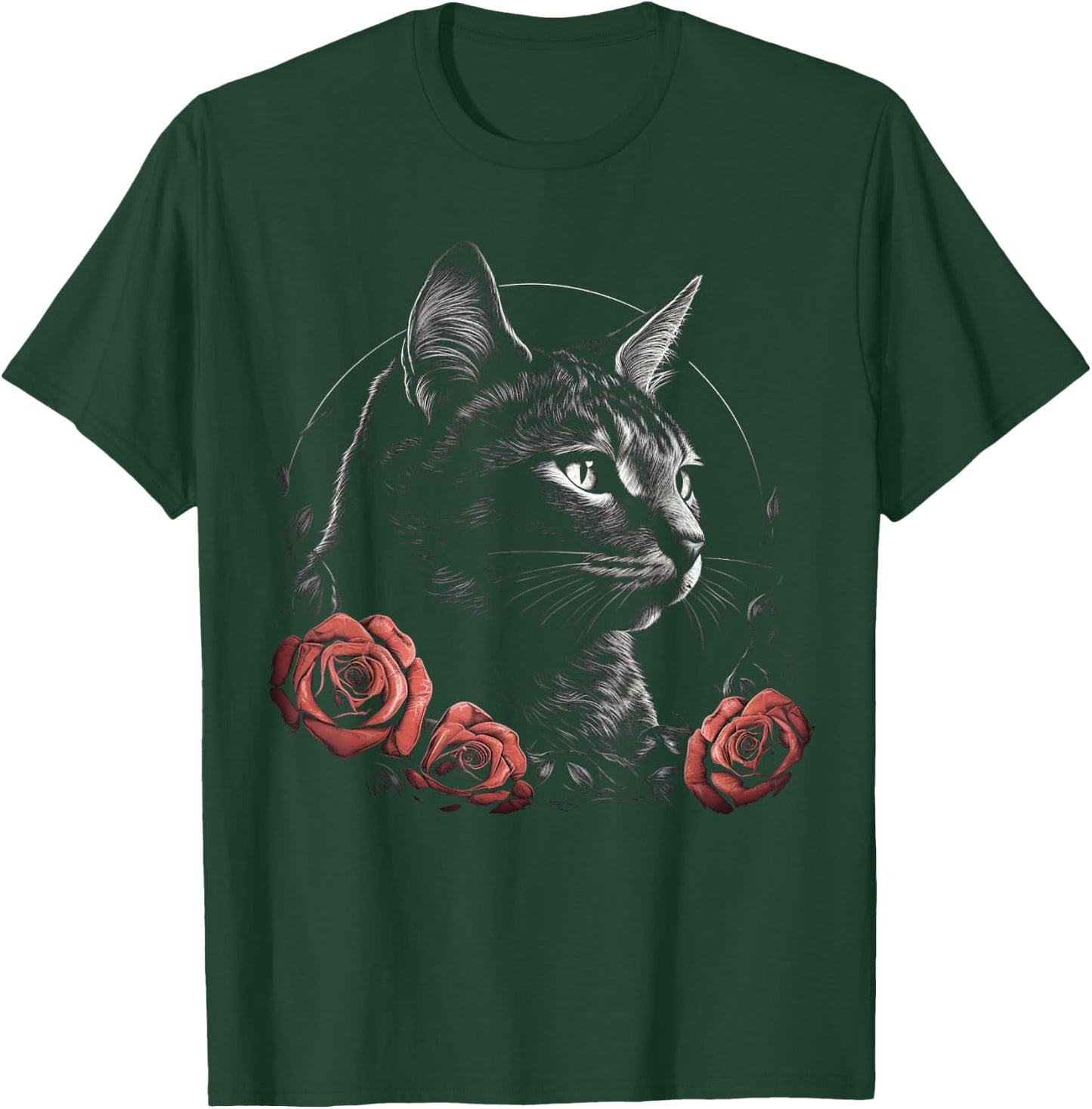 Cat Art Flowers - Pet Cat Motif Animal Cat T-Shirt - T-Shirt | Forest