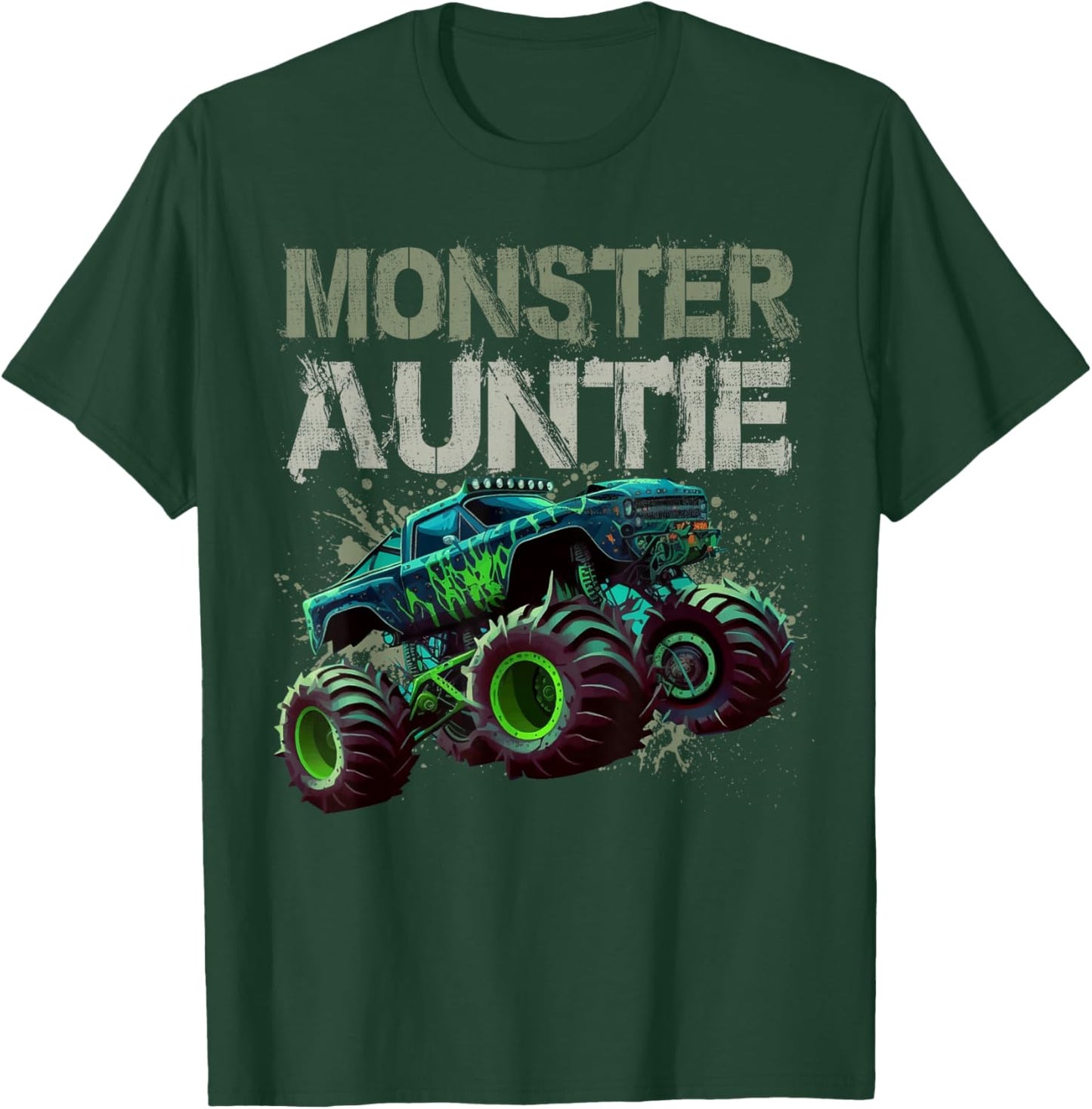 Monster Truck Auntie Family Matching Monster Truck Lovers T-Shirt - T-Shirt | Forest