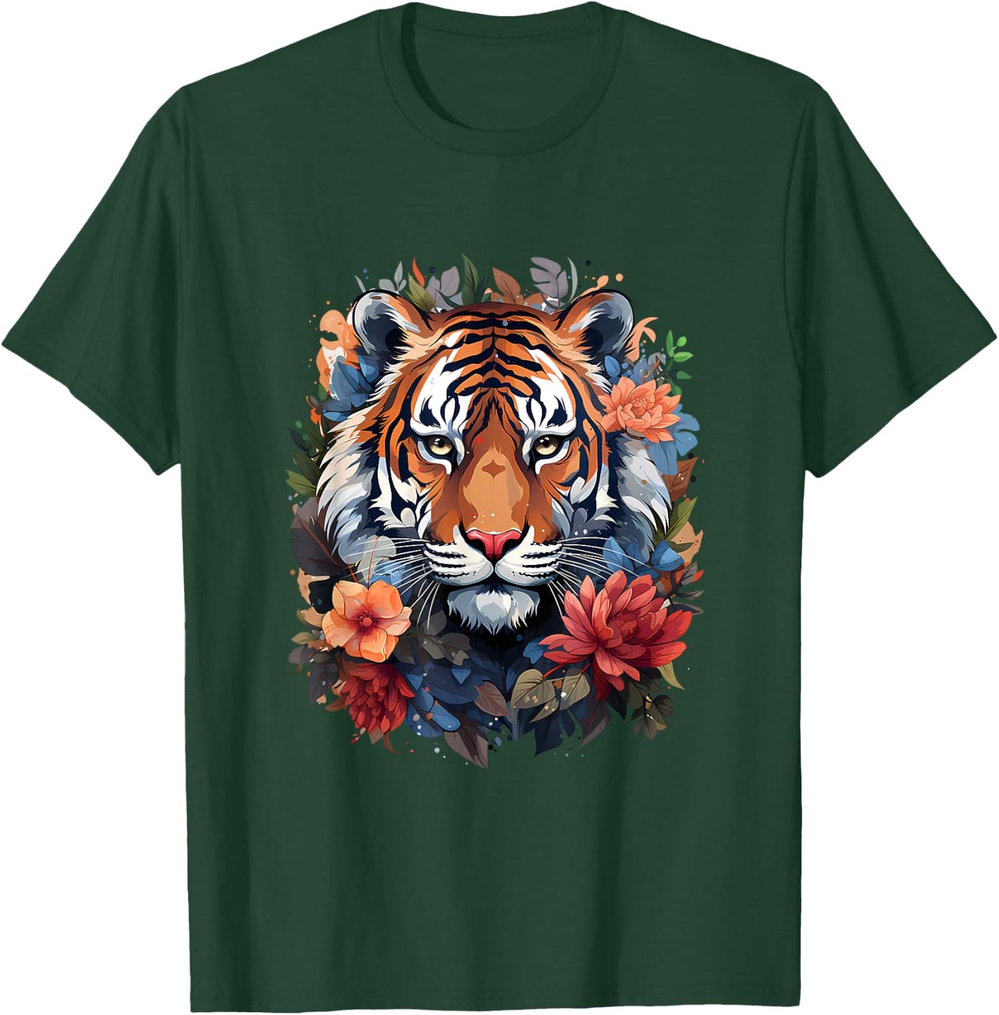Tiger Flower T-Shirt - T-Shirt | Forest