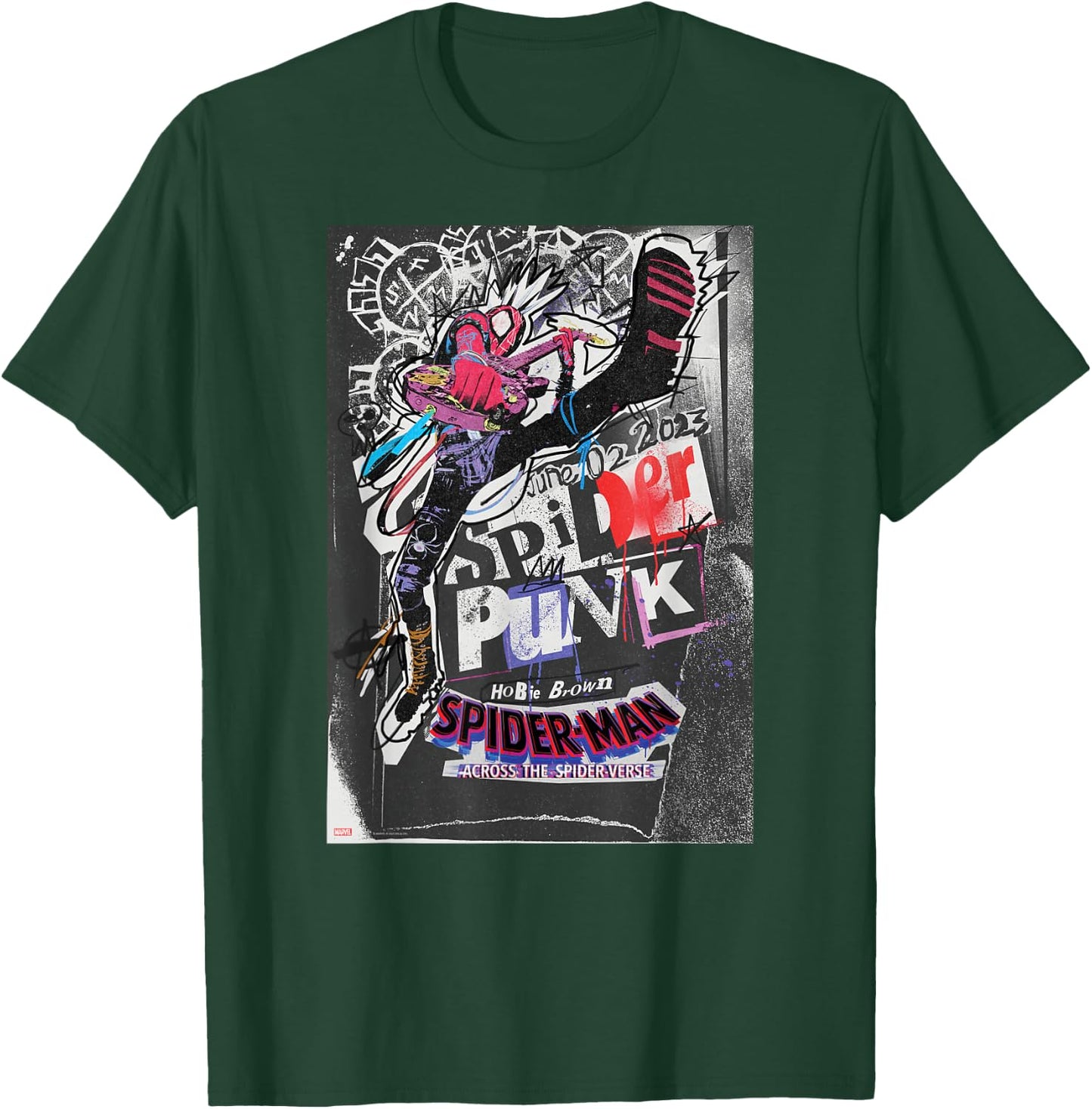 Marvel Spider-Man: Across The Spider-Verse Hobie Poster T-Shirt - T-Shirt | Forest