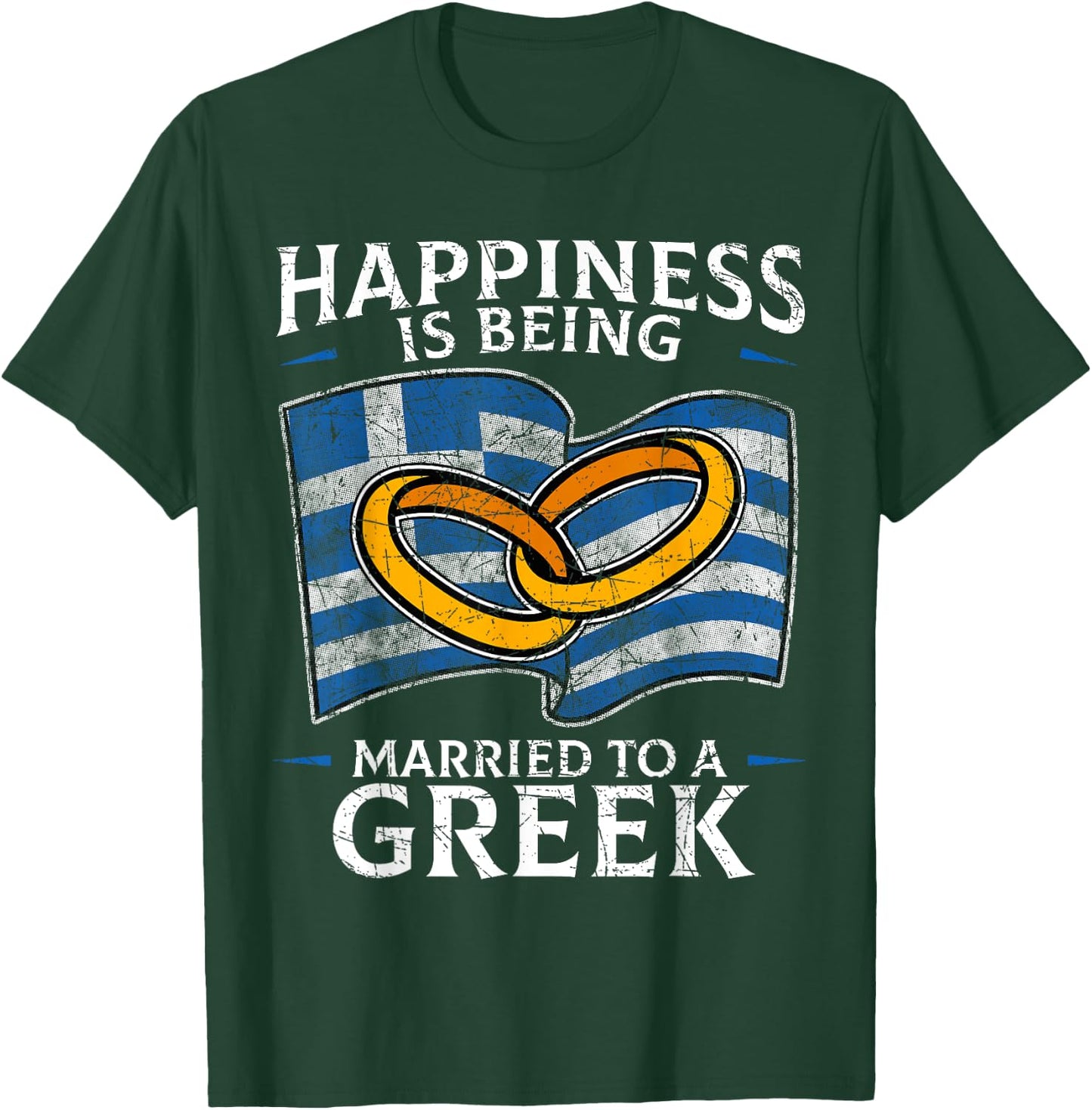 Greek Marriage Greece Married Heritage Flag Culture Roots T-Shirt - T-Shirt | Forest