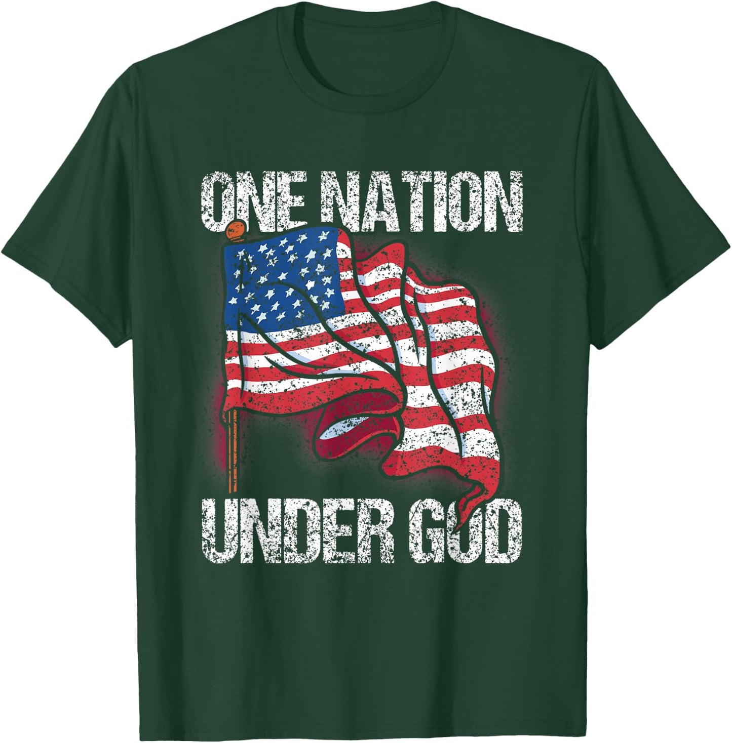 One Nation Under God American Usa Us America Patriotic Us T-Shirt - T-Shirt | Forest