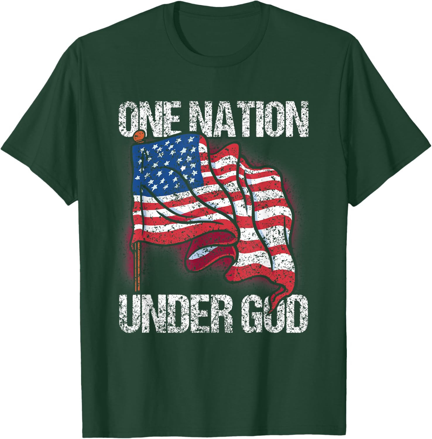 One Nation Under God American Usa Us America Patriotic Us T-Shirt - T-Shirt | Forest