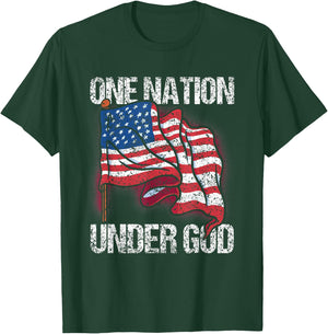 One Nation Under God American Usa Us America Patriotic Us T-Shirt - T-Shirt | Forest