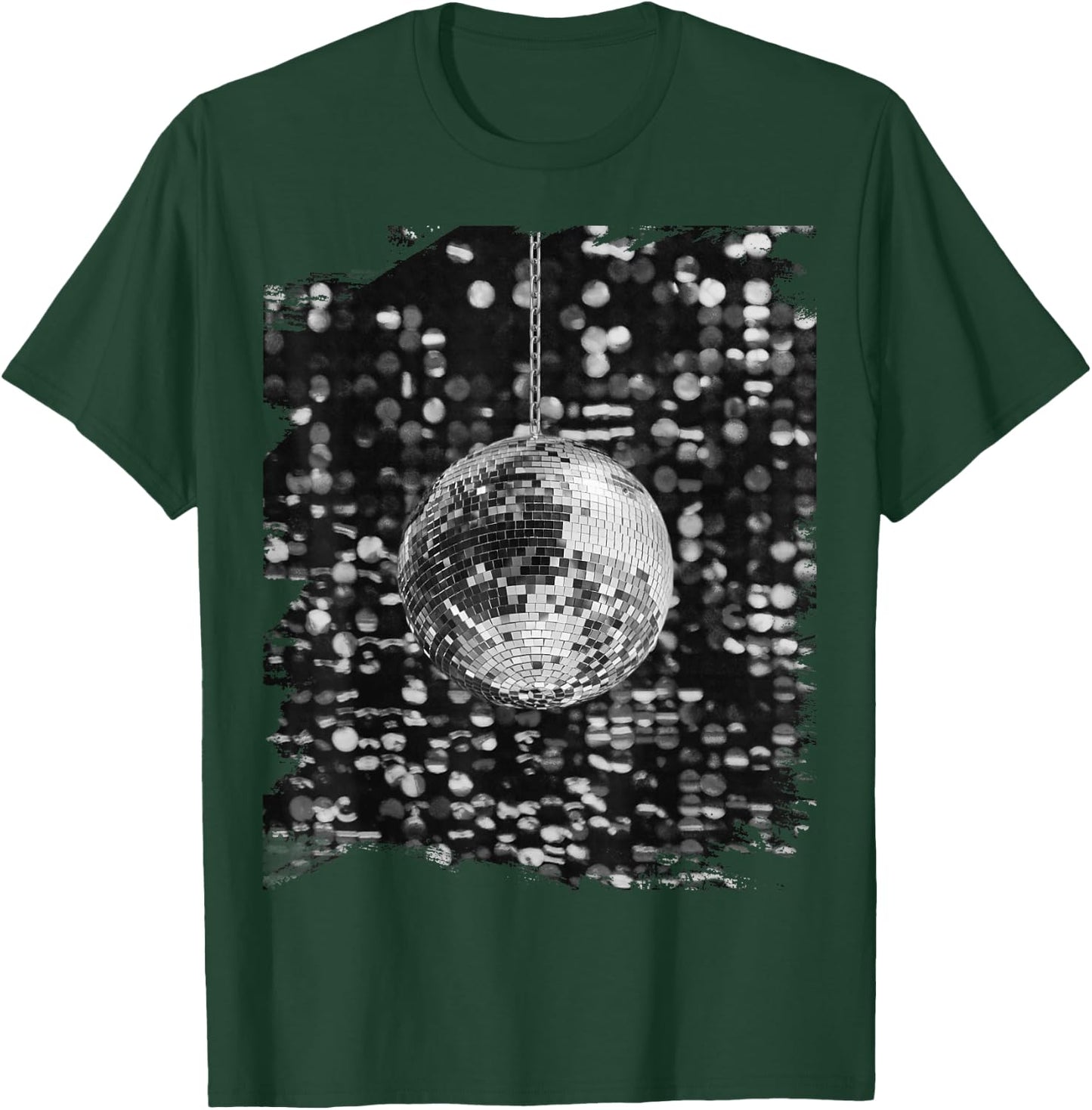Black and White Disco Ball Club Retro Small T-Shirt - T-Shirt | Forest