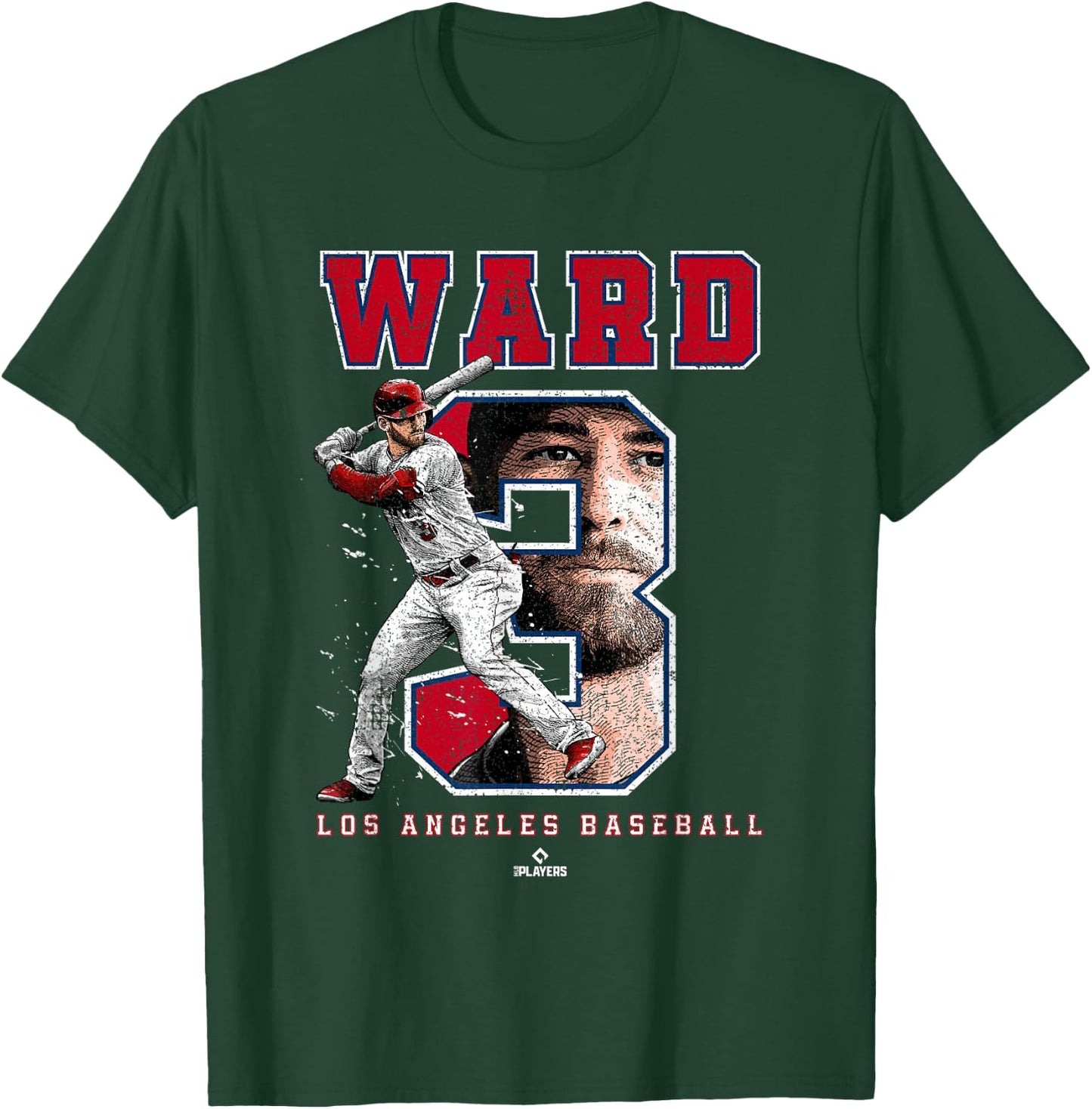 Number and Portrait Taylor Ward Los Angeles MLBPA T-Shirt - T-Shirt | Forest