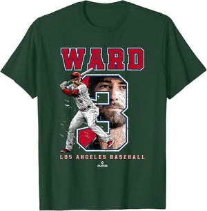 Number and Portrait Taylor Ward Los Angeles MLBPA T-Shirt - T-Shirt | Forest