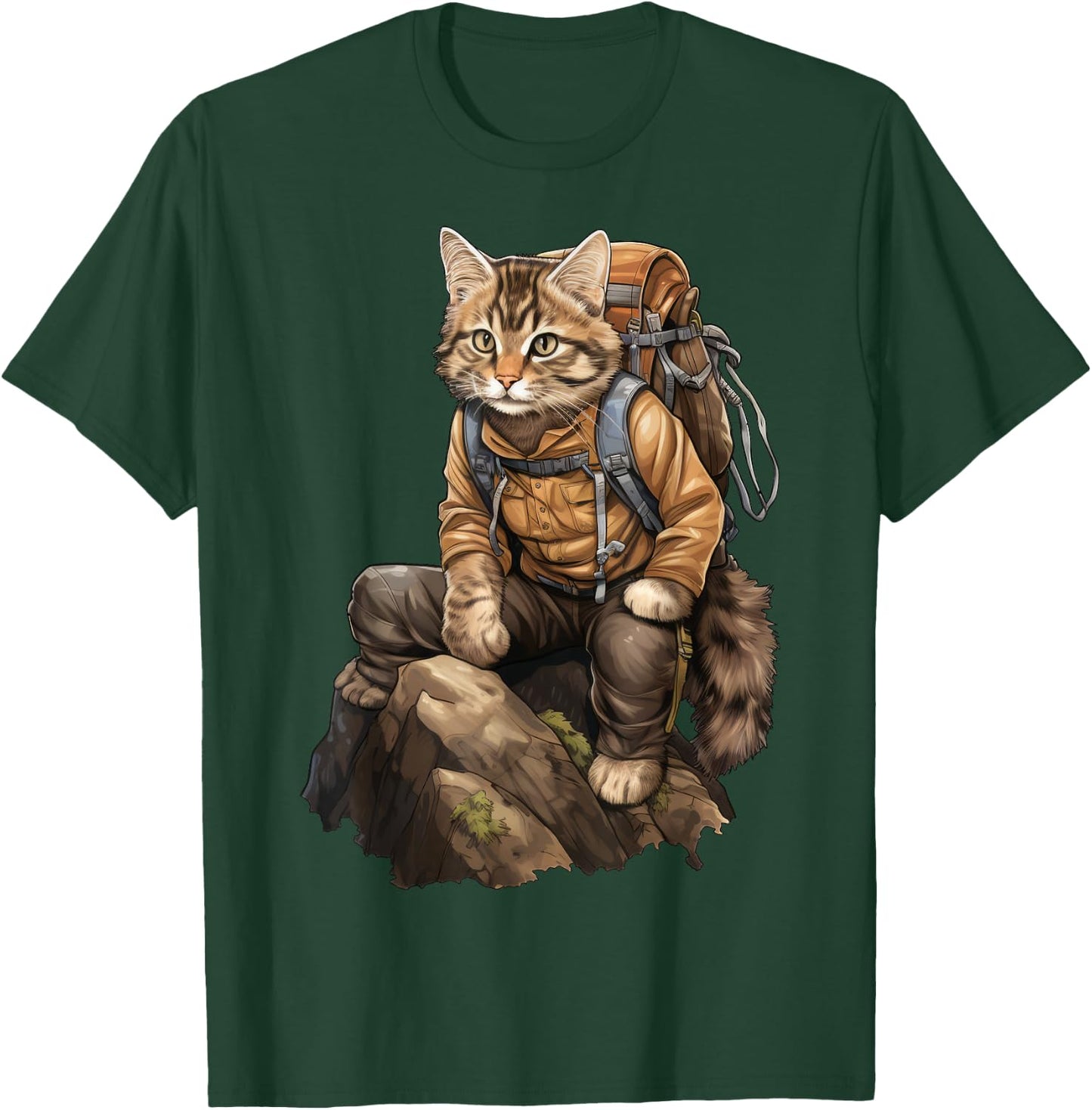Cat Hiking / Mountaineering Cat T-Shirt - T-Shirt | Forest