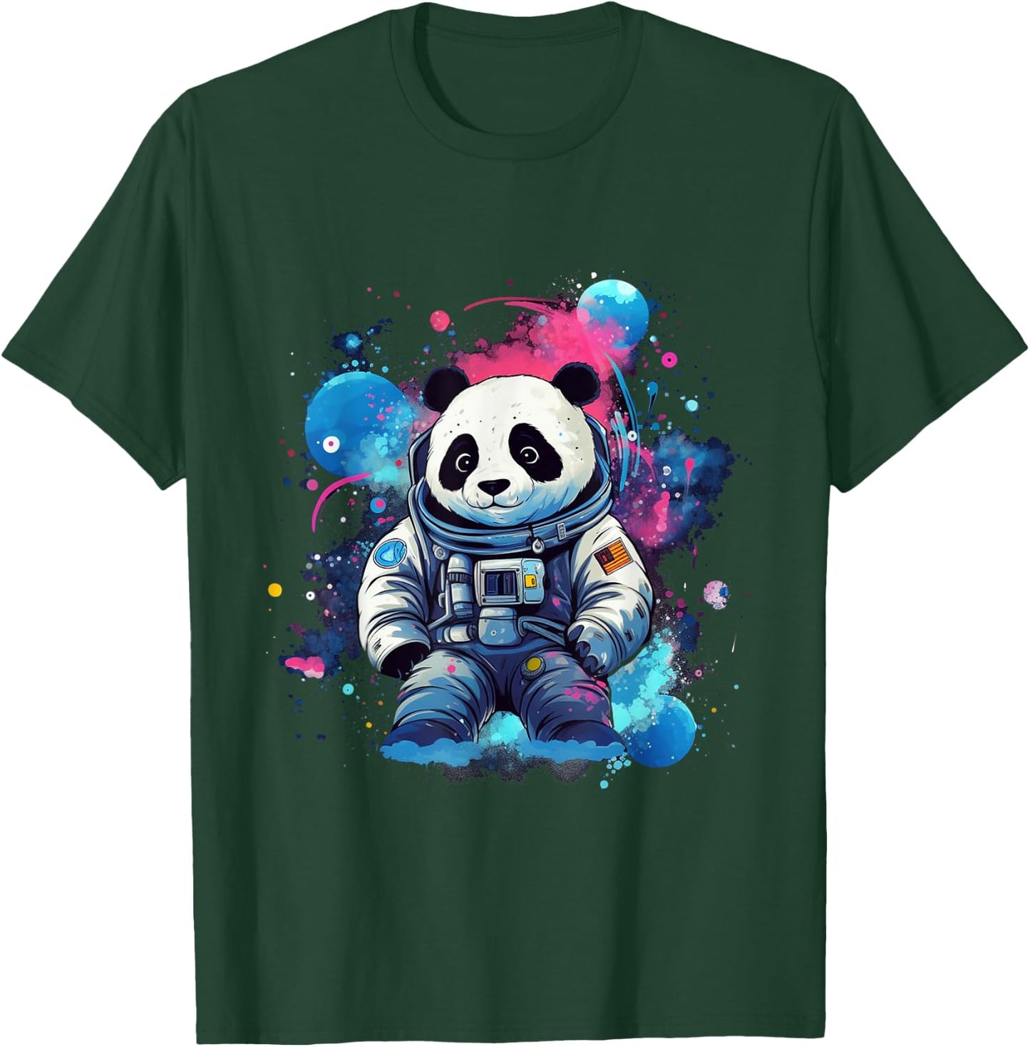 Panda Astronaut Floating Through Outer Space Pandas T-Shirt - T-Shirt | Forest