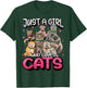 Just A Girl Who Loves Cats Shirt Cute Cat Lover Cat Mom Girl T-Shirt - T-Shirt | Forest