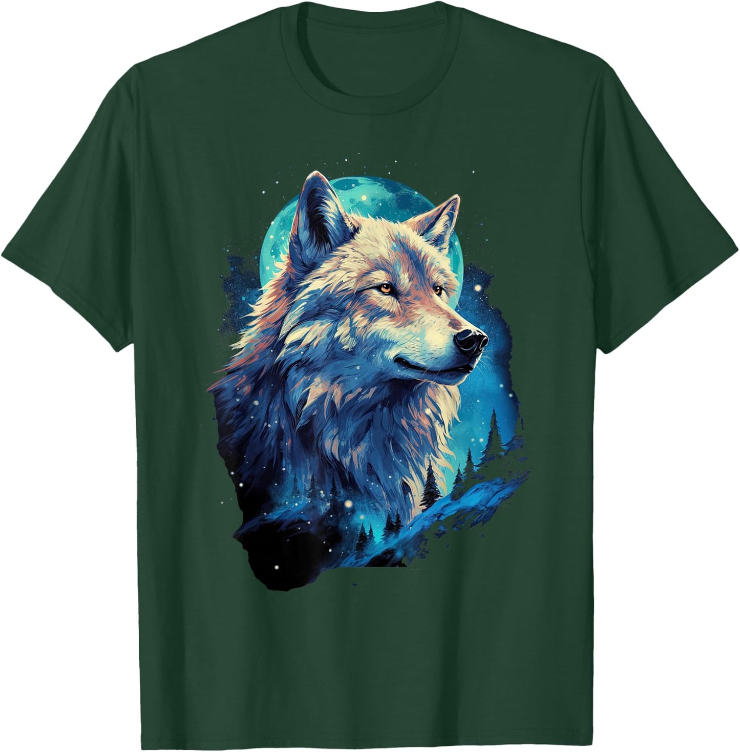 Wolf Moon Howling Lone Funny Wolves pack of wolves T-Shirt - T-Shirt | Forest