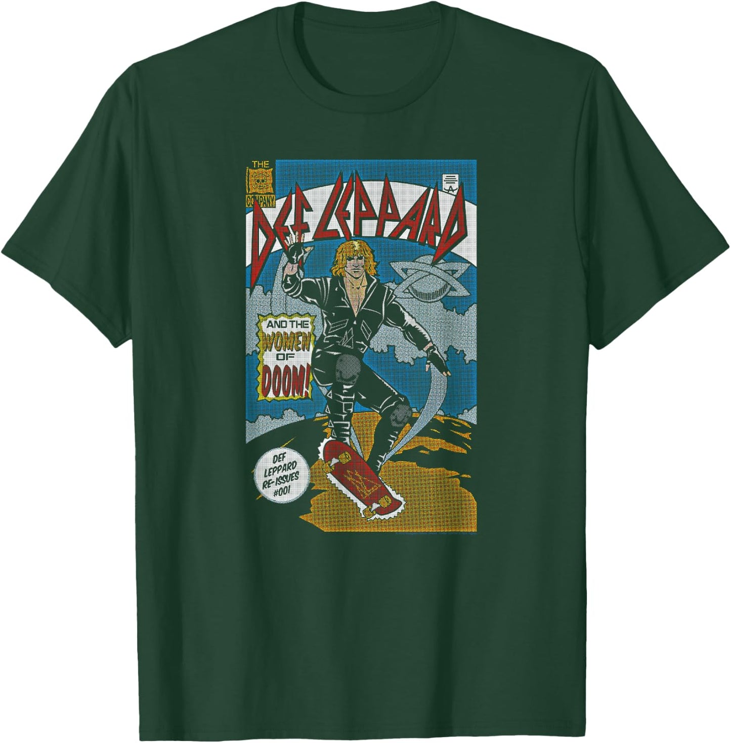 Def Leppard -Adults Black Comic T-Shirt - T-Shirt | Forest