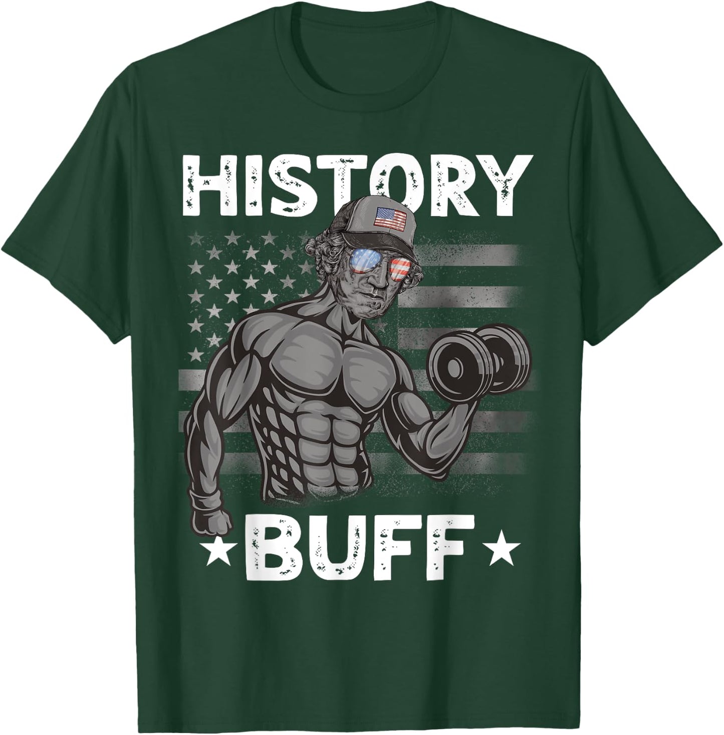 History Buff Washington Bro Weightlifting 4th of July Gym T-Shirt - T-Shirt | Forest