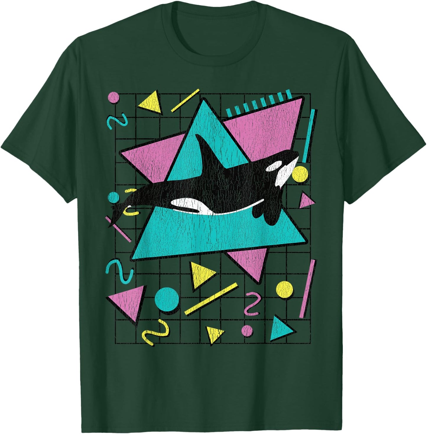 Orca Killer Whale Vintage 90s Retro 1990s Aesthetic Vibes T-Shirt - T-Shirt | Forest