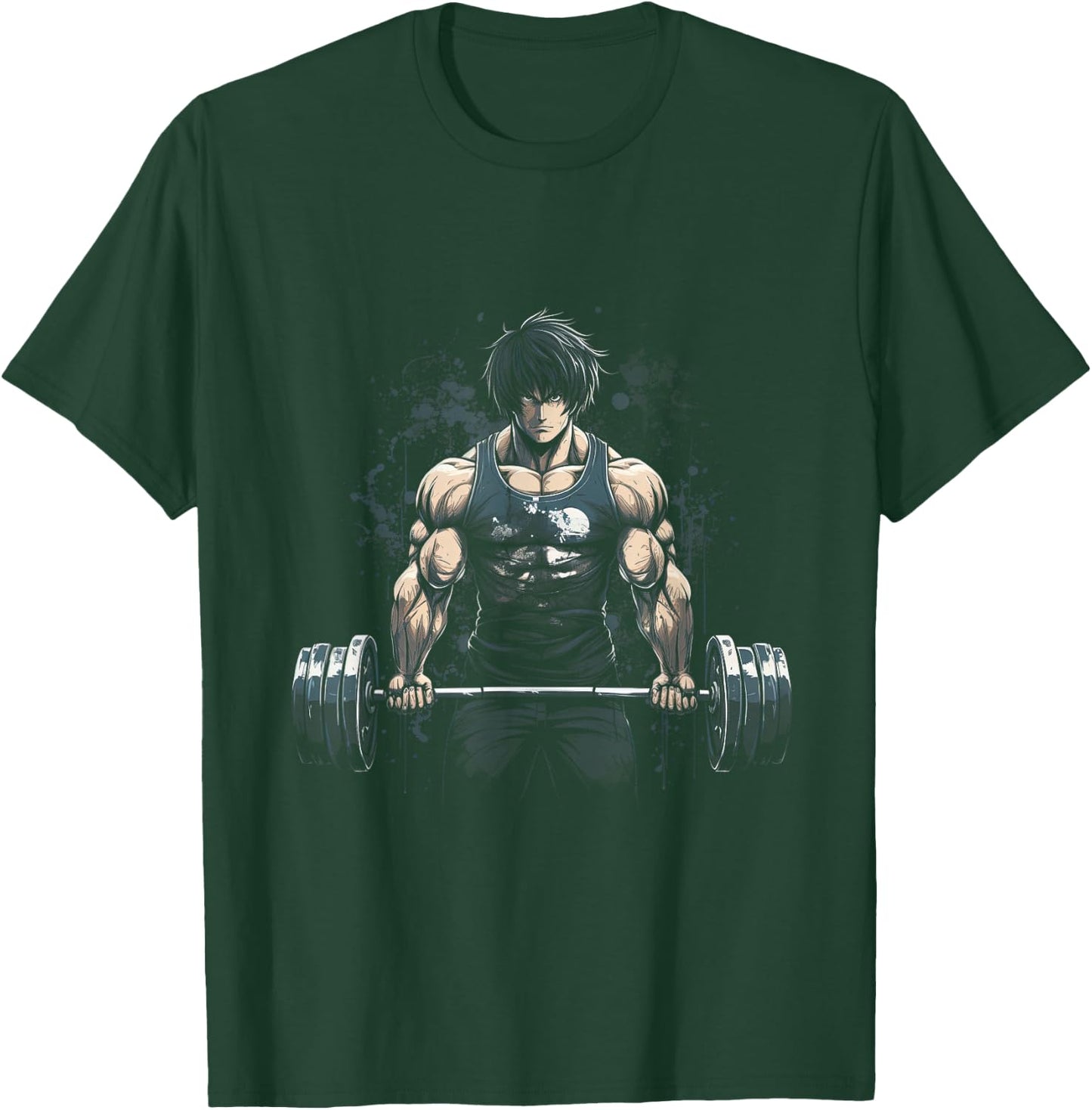Anime Young Deadlift Fitness Motivation Strenght T-Shirt - T-Shirt | Forest