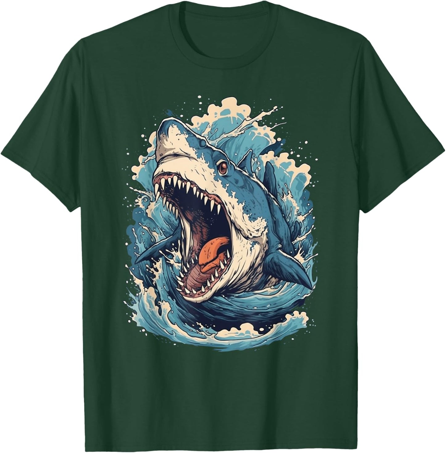 Great White Shark | Shark Lover Graphic T-Shirt - T-Shirt | Forest