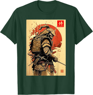 Japanese retro Art Samurai Vintage japanese Bushido Fighter T-Shirt - T-Shirt | Forest