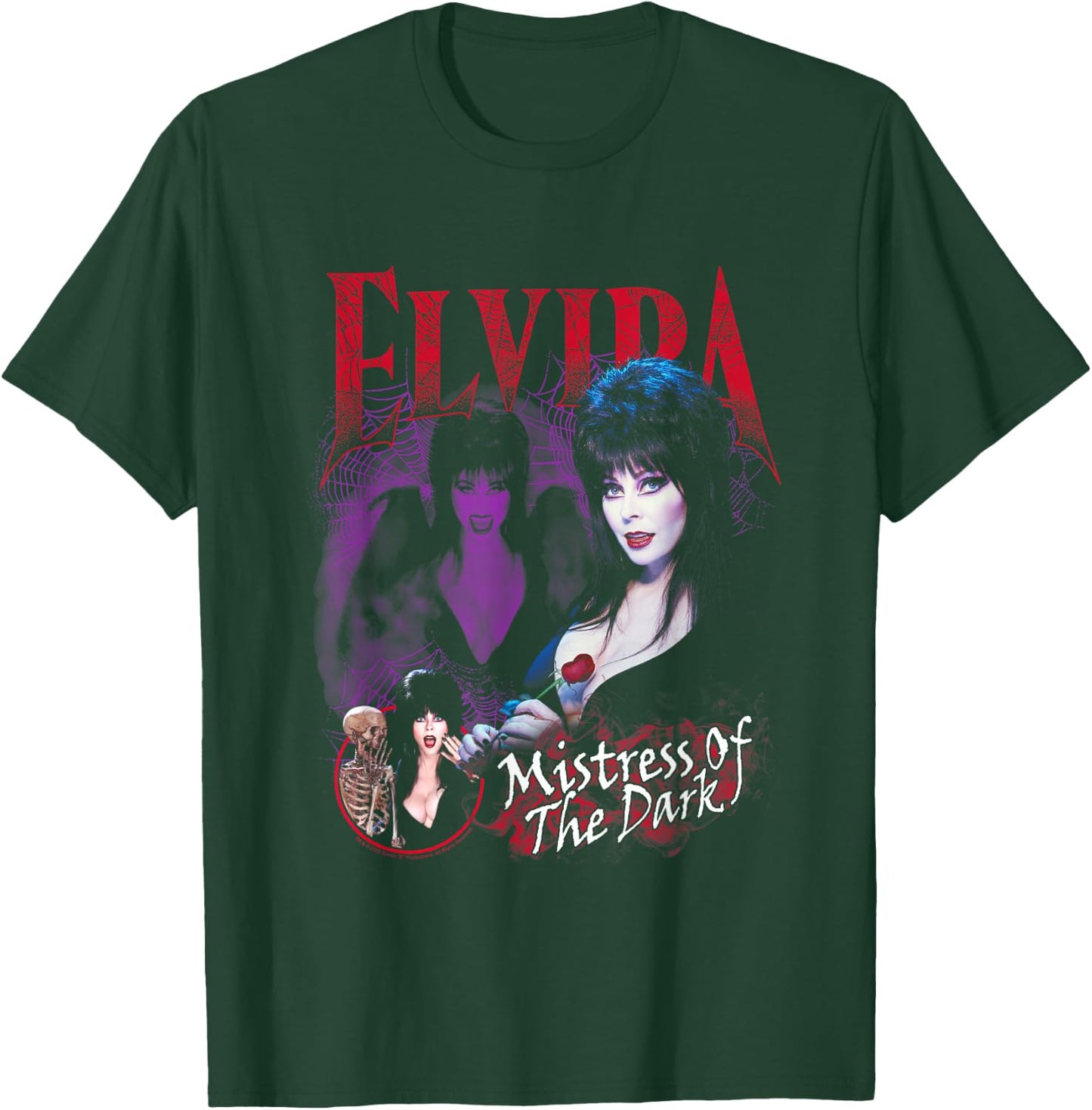 Elvira, Mistress of The Dark Purple and Red Graphic Small T-Shirt - T-Shirt | Forest