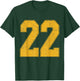 Number 22 Numbered Uniform Sports Team Jersey 22nd Birthday T-Shirt - T-Shirt | Forest