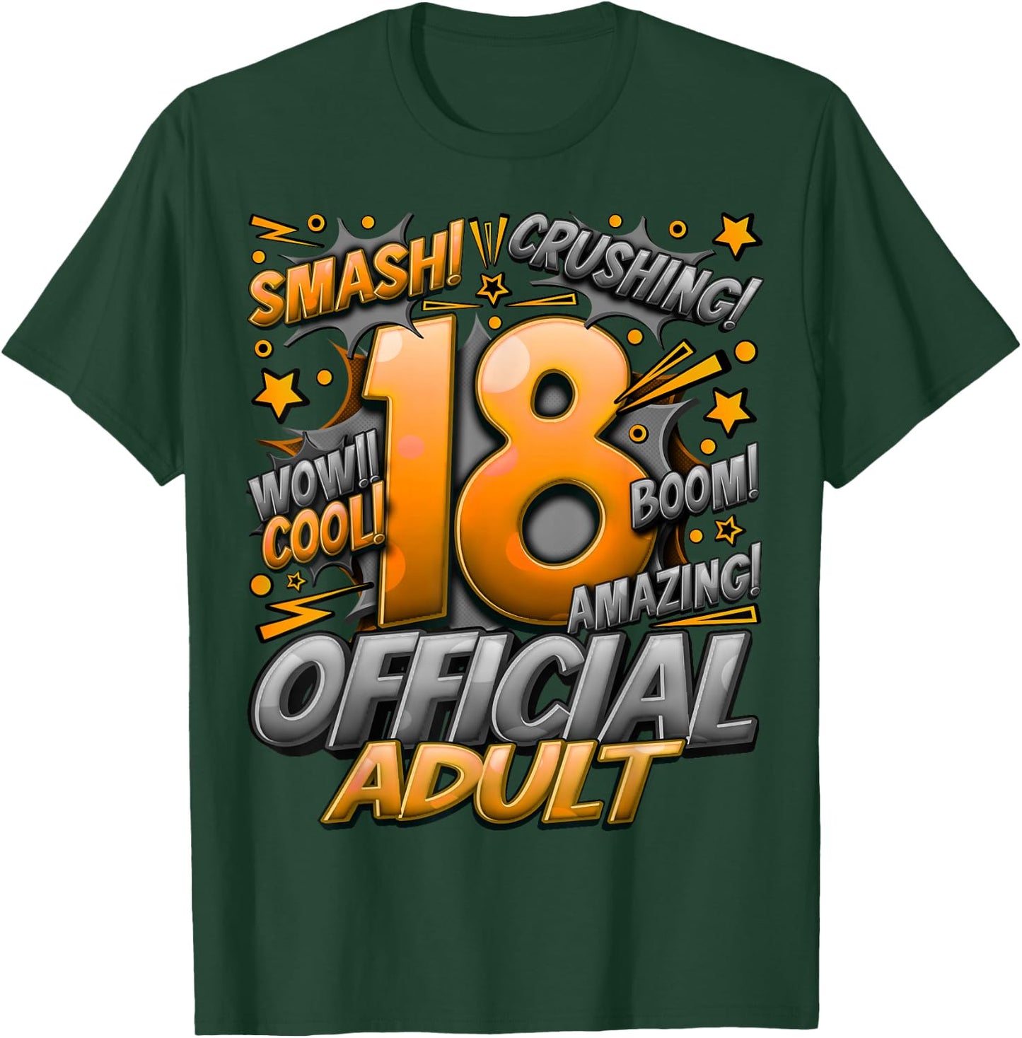 Official Adult 18th Birthday Comic Style Awesome Since 2005 T-Shirt - T-Shirt | Forest