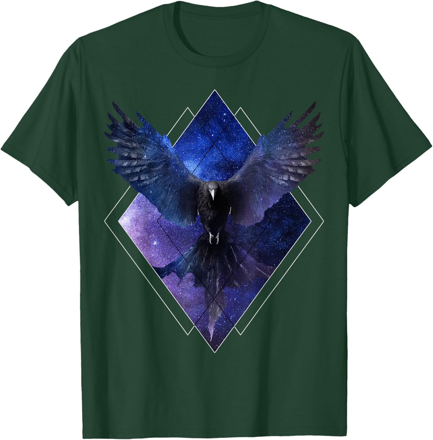 Celestial Raven Space Crow Galaxy Aesthetic Bird T-Shirt - T-Shirt | Forest