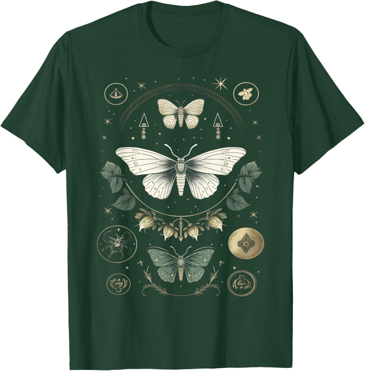Forest Witch Moth Heterocera Folkloric Wiccan Nature Goth T-Shirt - T-Shirt | Forest