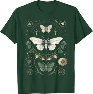 Forest Witch Moth Heterocera Folkloric Wiccan Nature Goth T-Shirt - T-Shirt | Forest