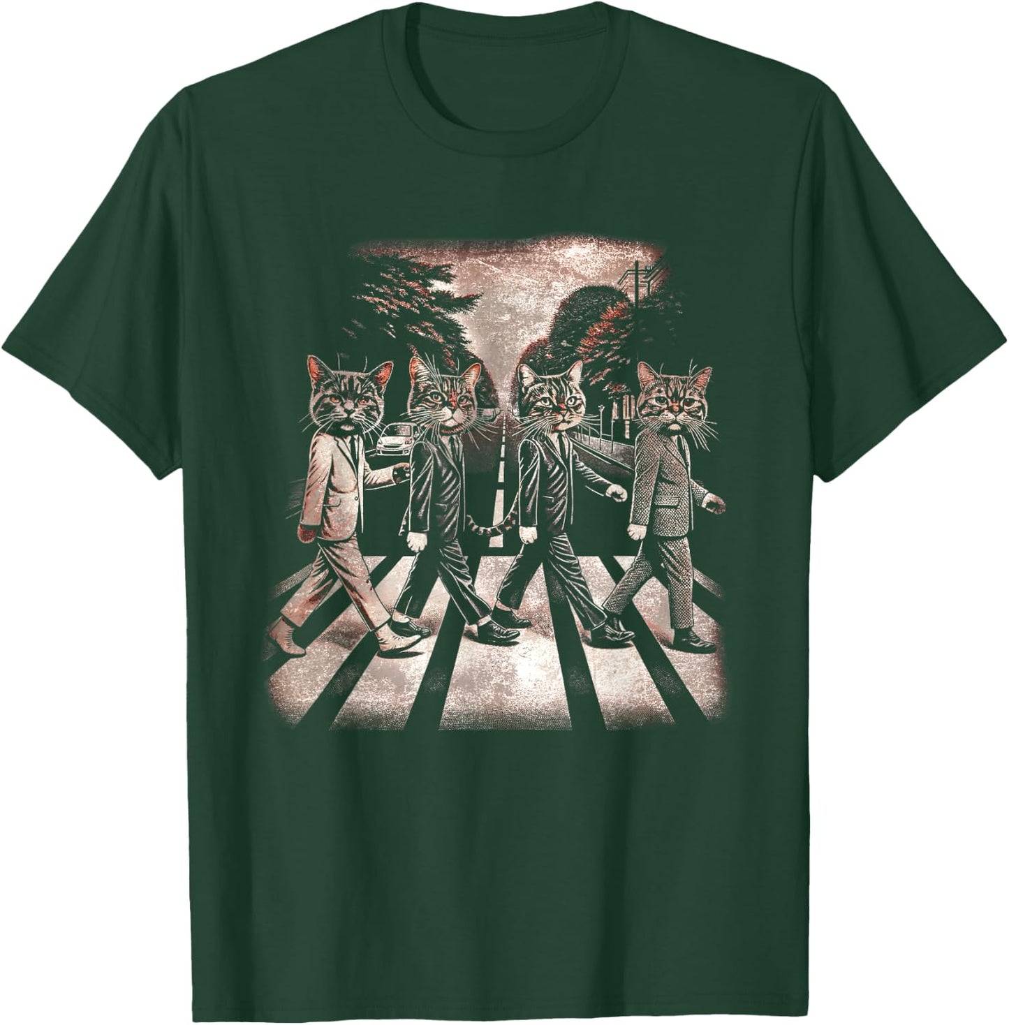 Classic Cats Music Band Vintage Retro Heavy Meowtal Musician T-Shirt - T-Shirt | Forest