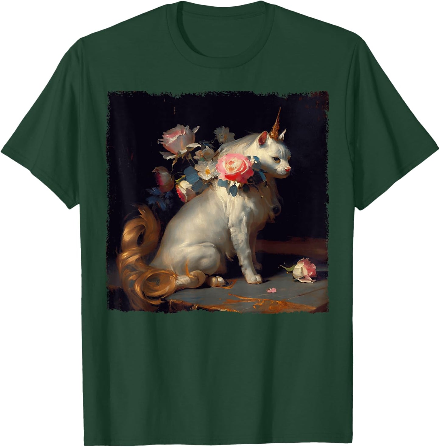Funny Cat Unicorn Flower for Kids, Women, Men T-Shirt - T-Shirt | Forest