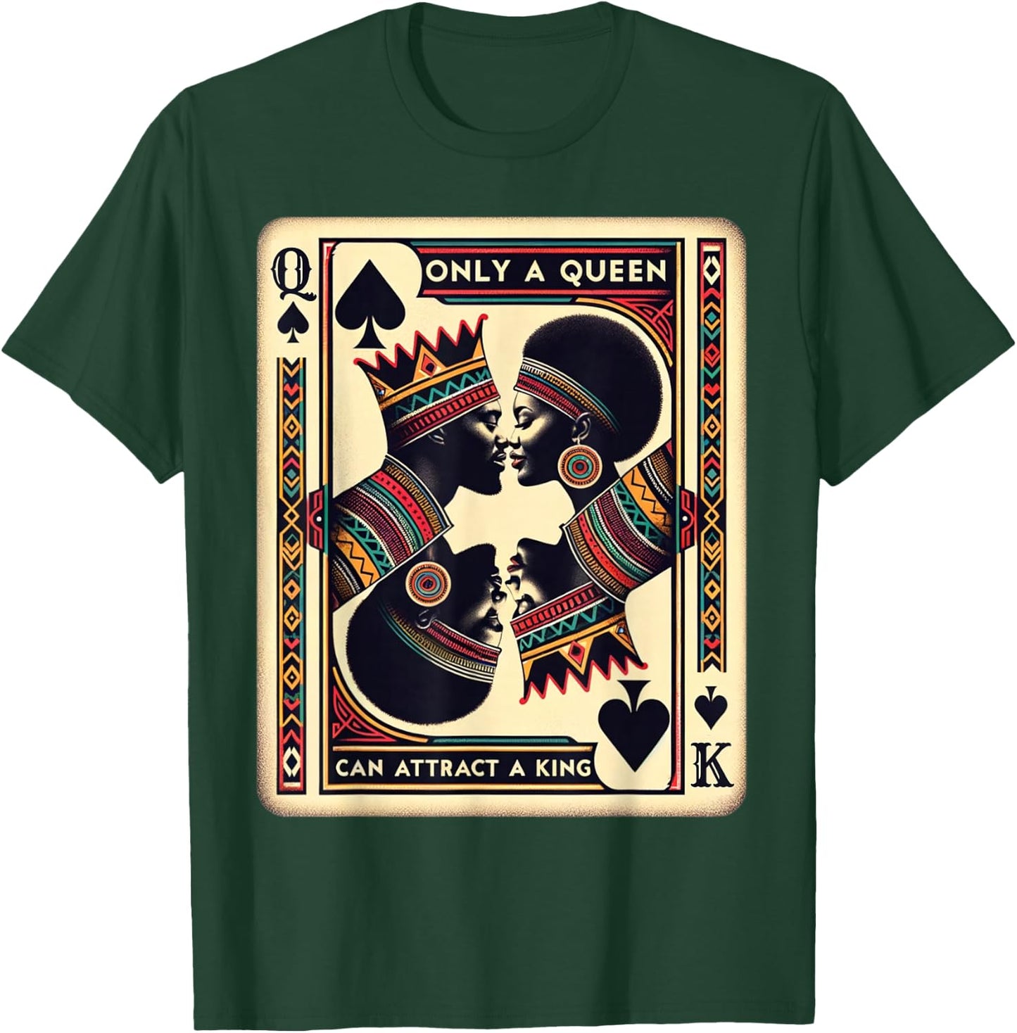 King & Queen Black Love African American Couples Marriage T-Shirt - T-Shirt | Forest