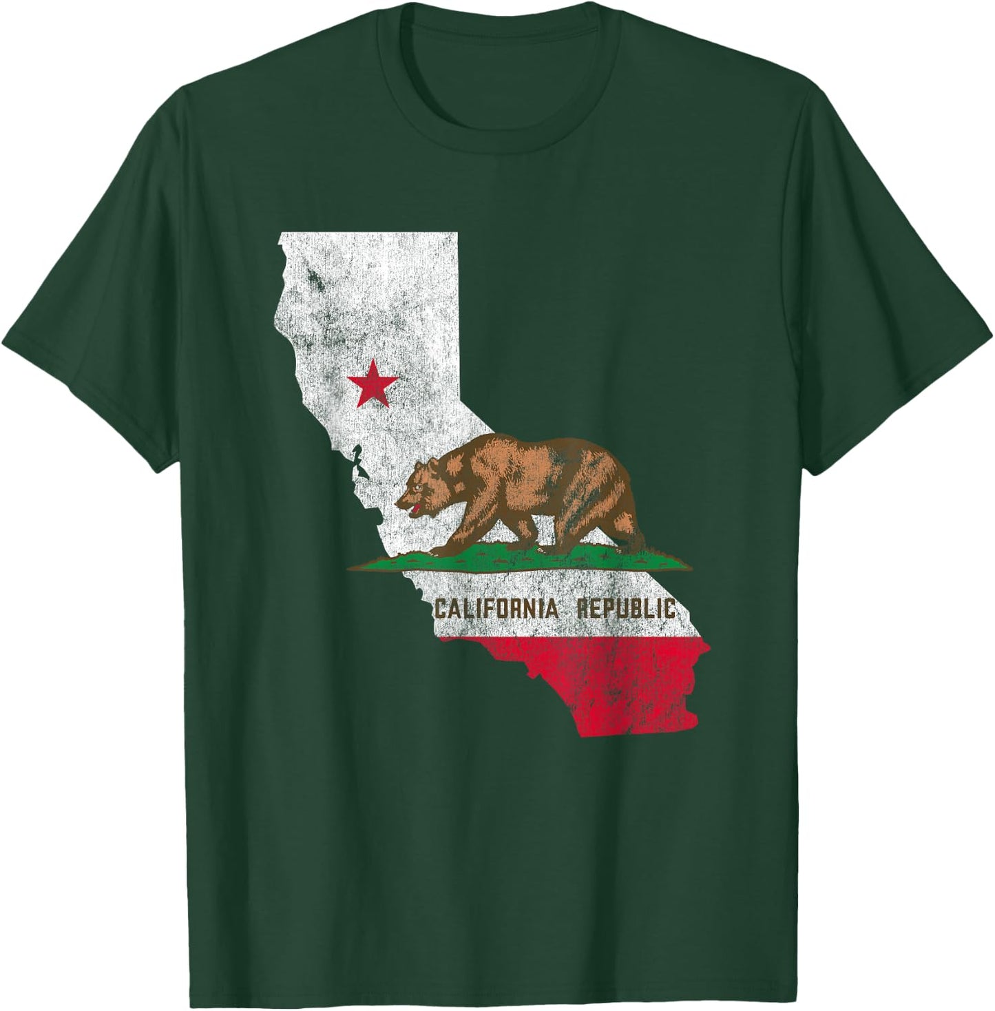 Vintage California Republic Flag CA USA State Patriot T-Shirt - T-Shirt | Forest
