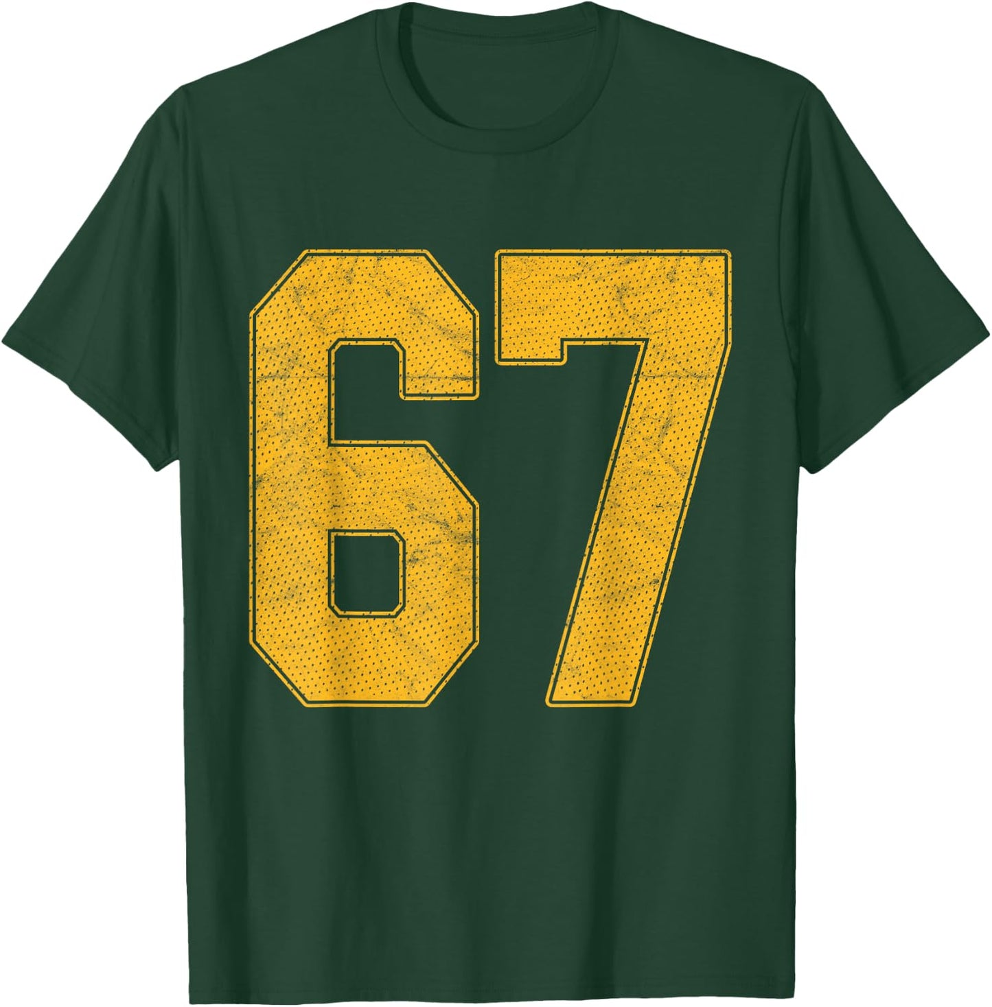 Number 67 Numbered Uniform Sports Team Jersey 67th Birthday T-Shirt - T-Shirt | Forest