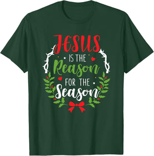 Jesus is the reason for the season christian christmas T-Shirt - T-Shirt | Forest