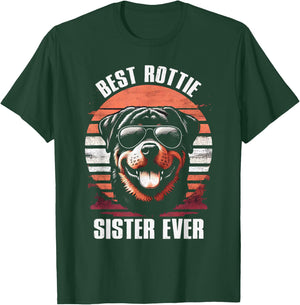 Best Rottie Sister Ever Rottweiler Dog Vintage Women Kids T-Shirt - T-Shirt | Forest