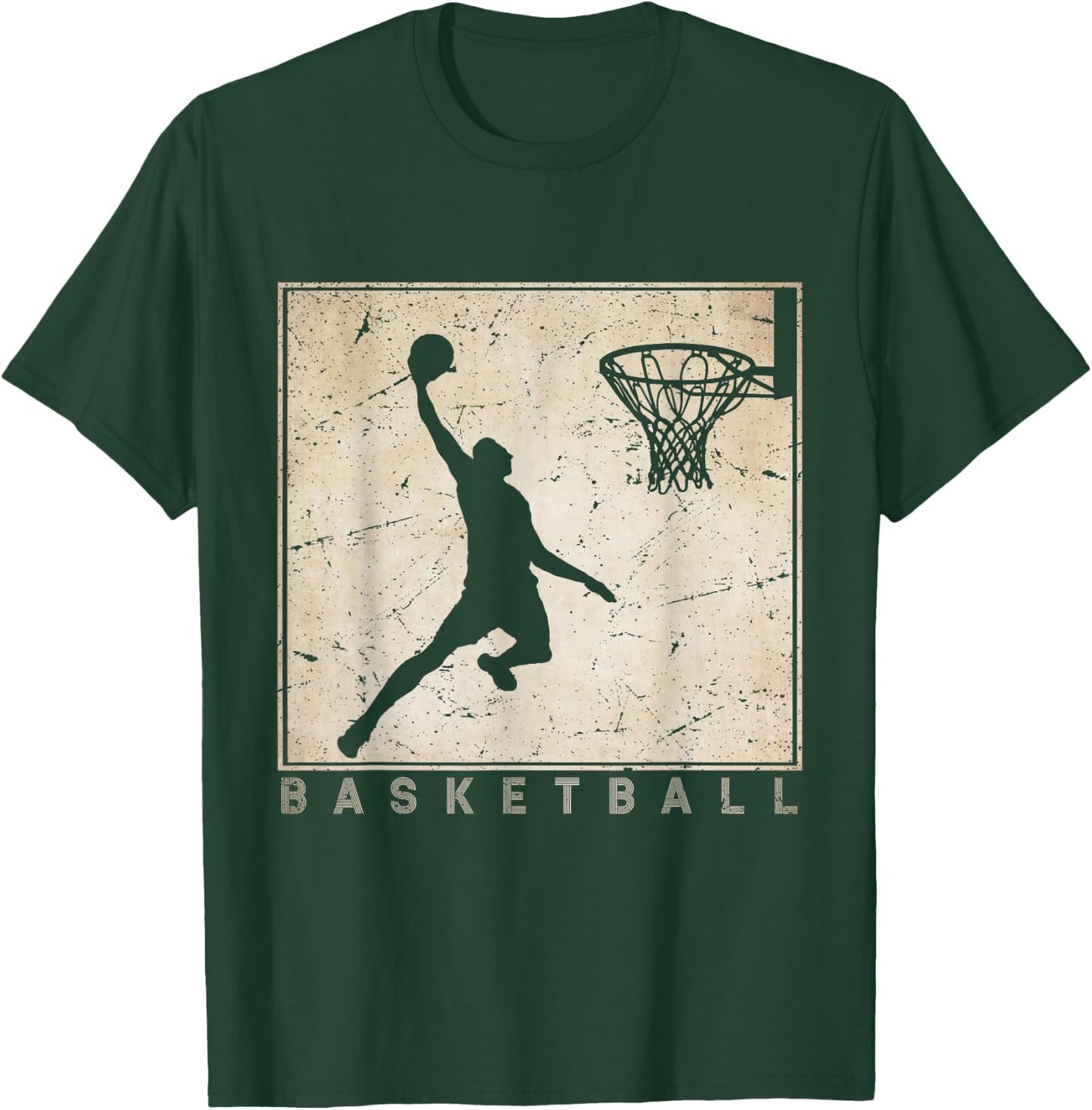 Retro Basketball for Basketball Players Basketball Clothing T-Shirt - T-Shirt | Forest