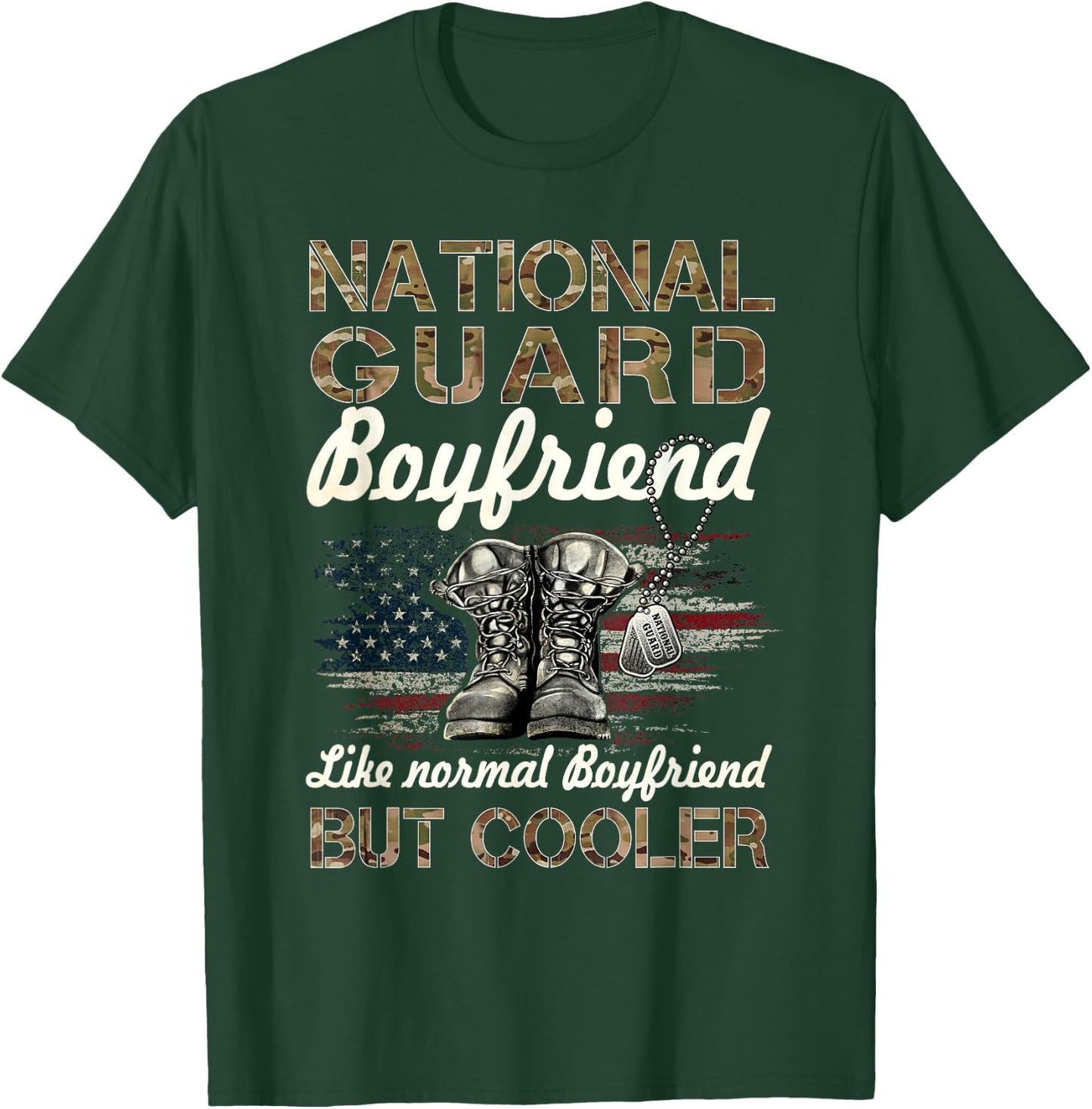 National Guard Boyfriend Proud Boyfriend Military Matching T-Shirt - T-Shirt | Forest