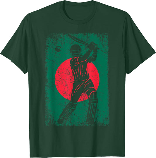 Bangladesh Flag Cricket Jersey Fan Player Coach T-Shirt - T-Shirt | Forest