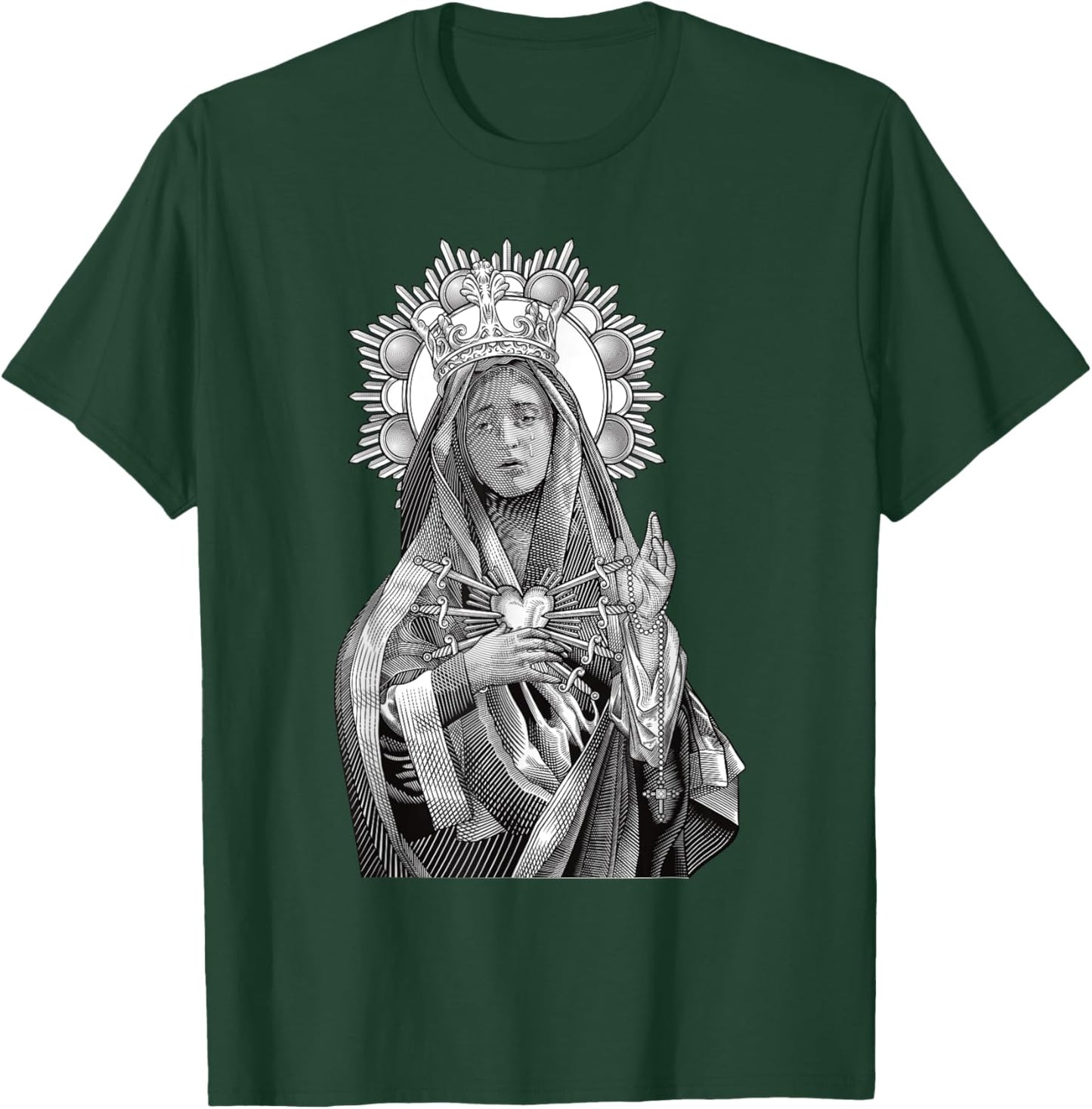 Mater Dolorosa Our Lady of Sorrows Virgin Mary Catholic T-Shirt - T-Shirt | Forest