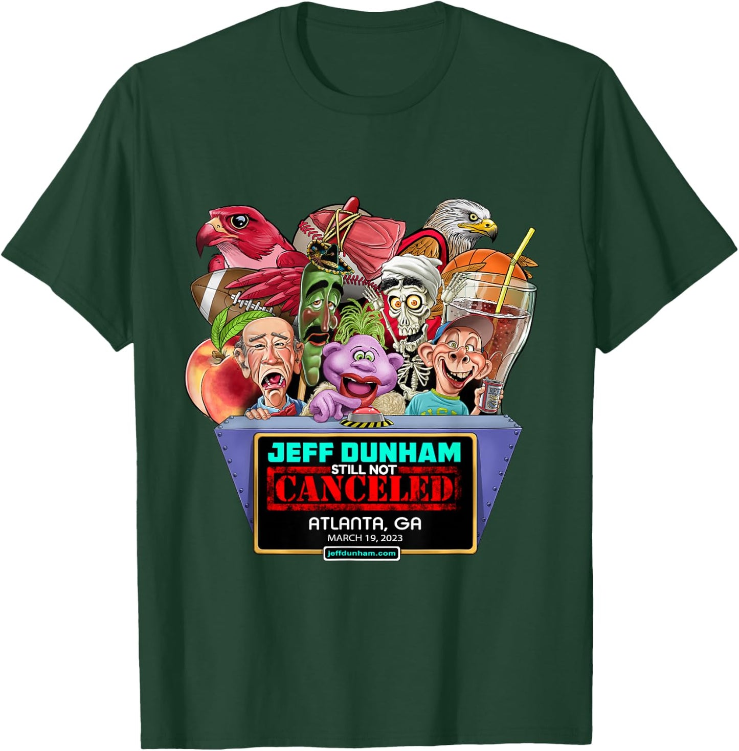 Jeff Dunham Atlanta, GA (2023) T-Shirt - T-Shirt | Forest