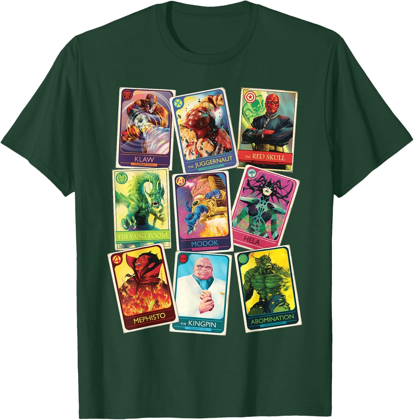 Marvel Super Villain Trading Cards T-Shirt - T-Shirt | Forest